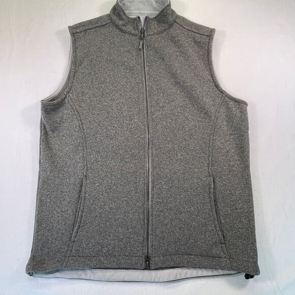 Peter Millar Gray Sleeveless Golf‎ Full Zip Fleece Sweater Vest Size Large - Picture 1 of 9